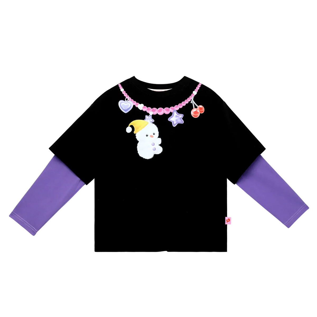 Poco Blush Bunny Swing Long-Sleeve Tee Black