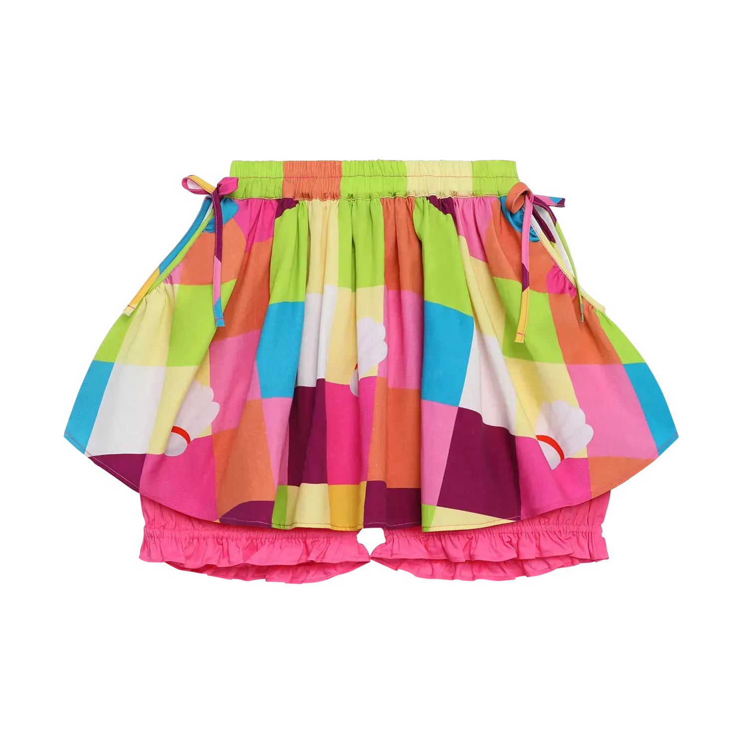 Poco Blush Color‑Pop Check Skort