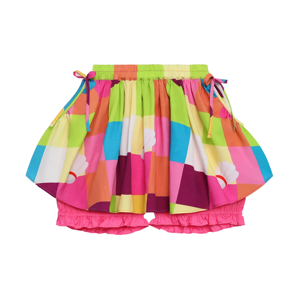 Poco Blush Color‑Pop Check Skort