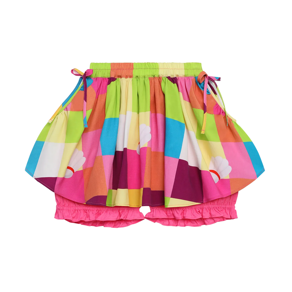 Poco Blush Color‑Pop Check Skort