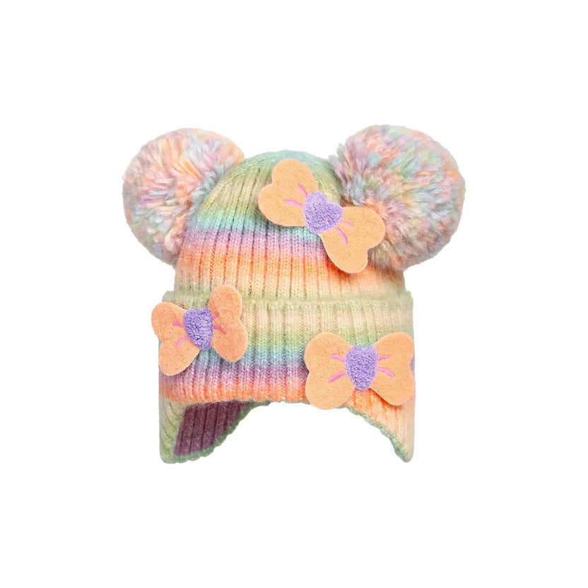 Rainbow Bow Knit Beanie by Poco Blush