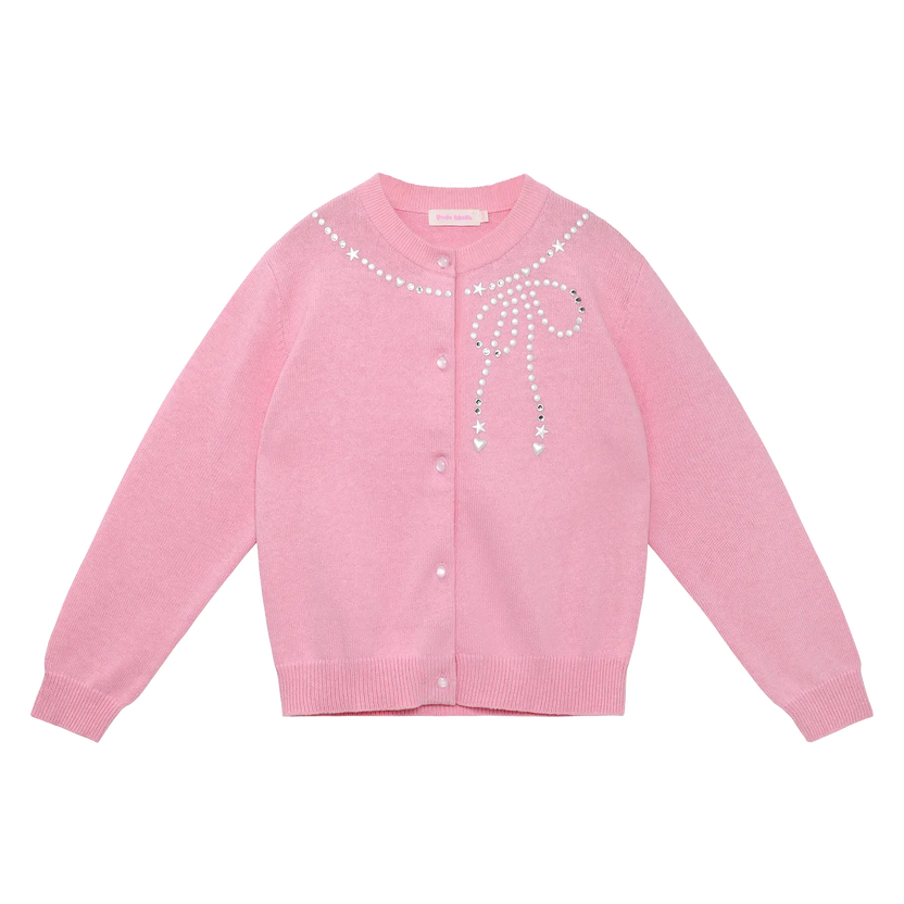 Sparkling Bow Cashemere-Cotton Knit Cardigan by Poco Blush, image 2