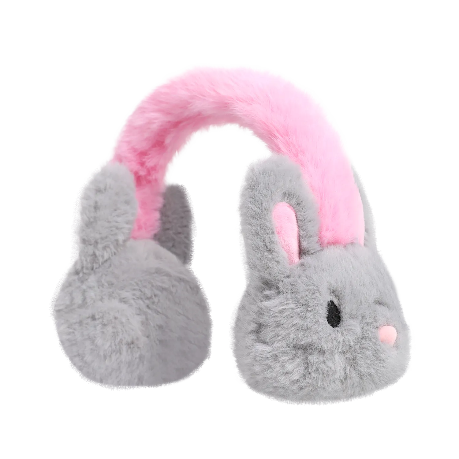 Poco Blush Bunny & Snowman Cozy Earmuffs One Size Grey