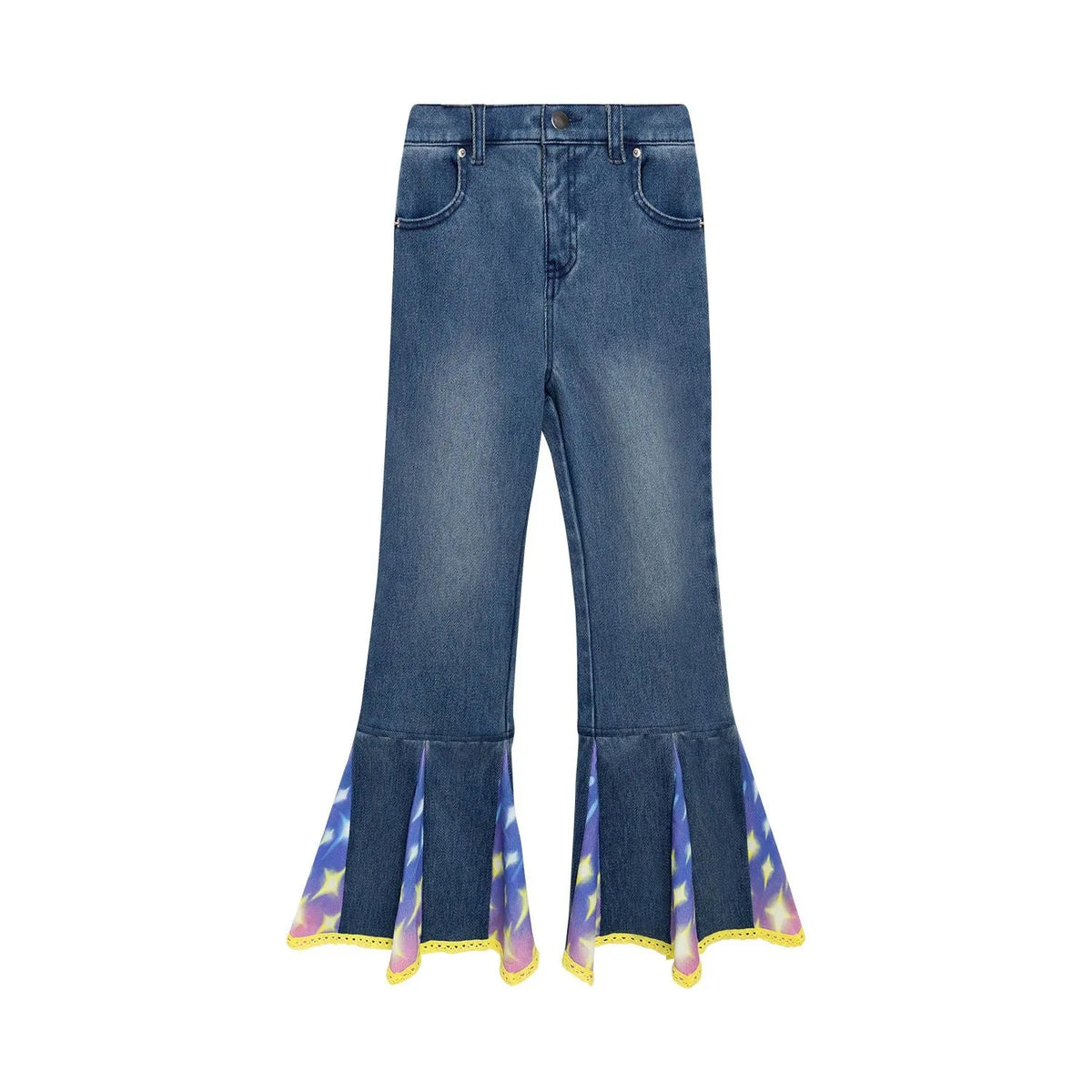 Poco Blush Starry Flare Knit Denim Pants