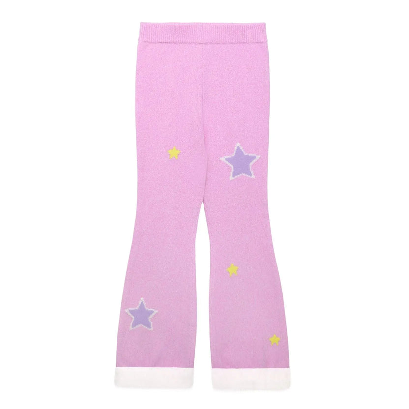 Snowman Wobbler Knit Flare Pants by Poco Blush