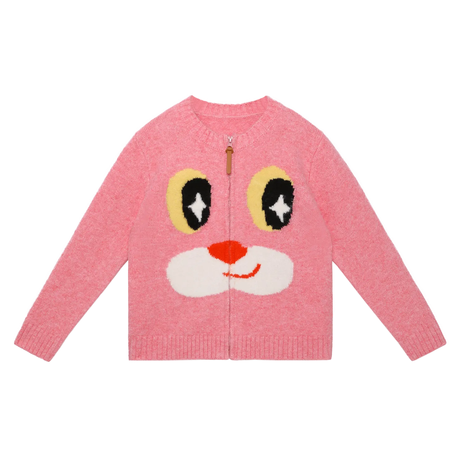 Poco Blush Close-Up Friends Jacquard Knit Sweater Pink