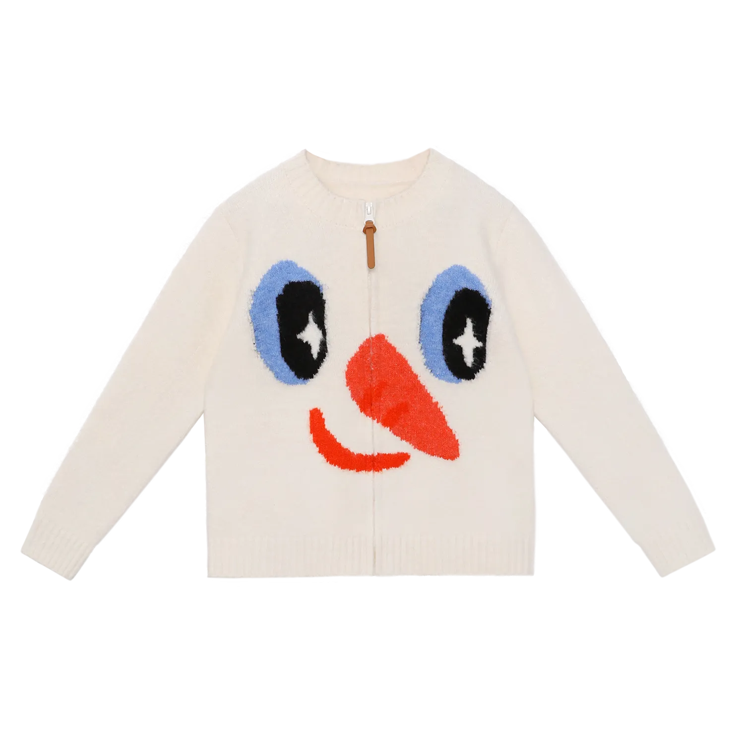 Poco Blush Close-Up Friends Jacquard Knit Sweater White