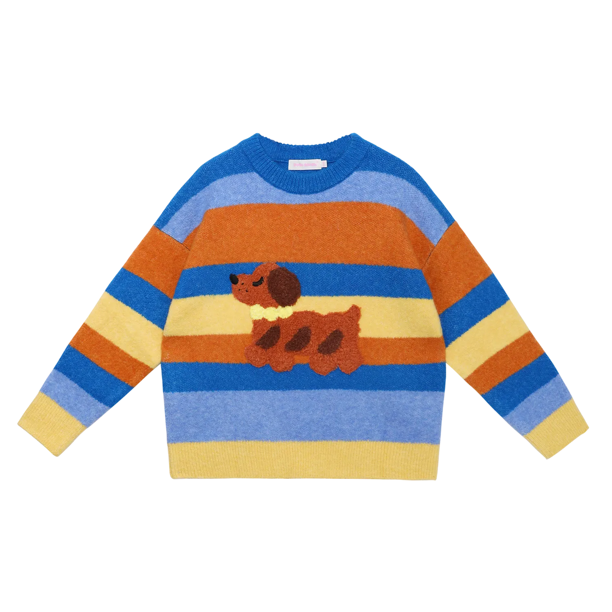 Poco Blush Baguette Dog Stripe Sweater Set with Hat