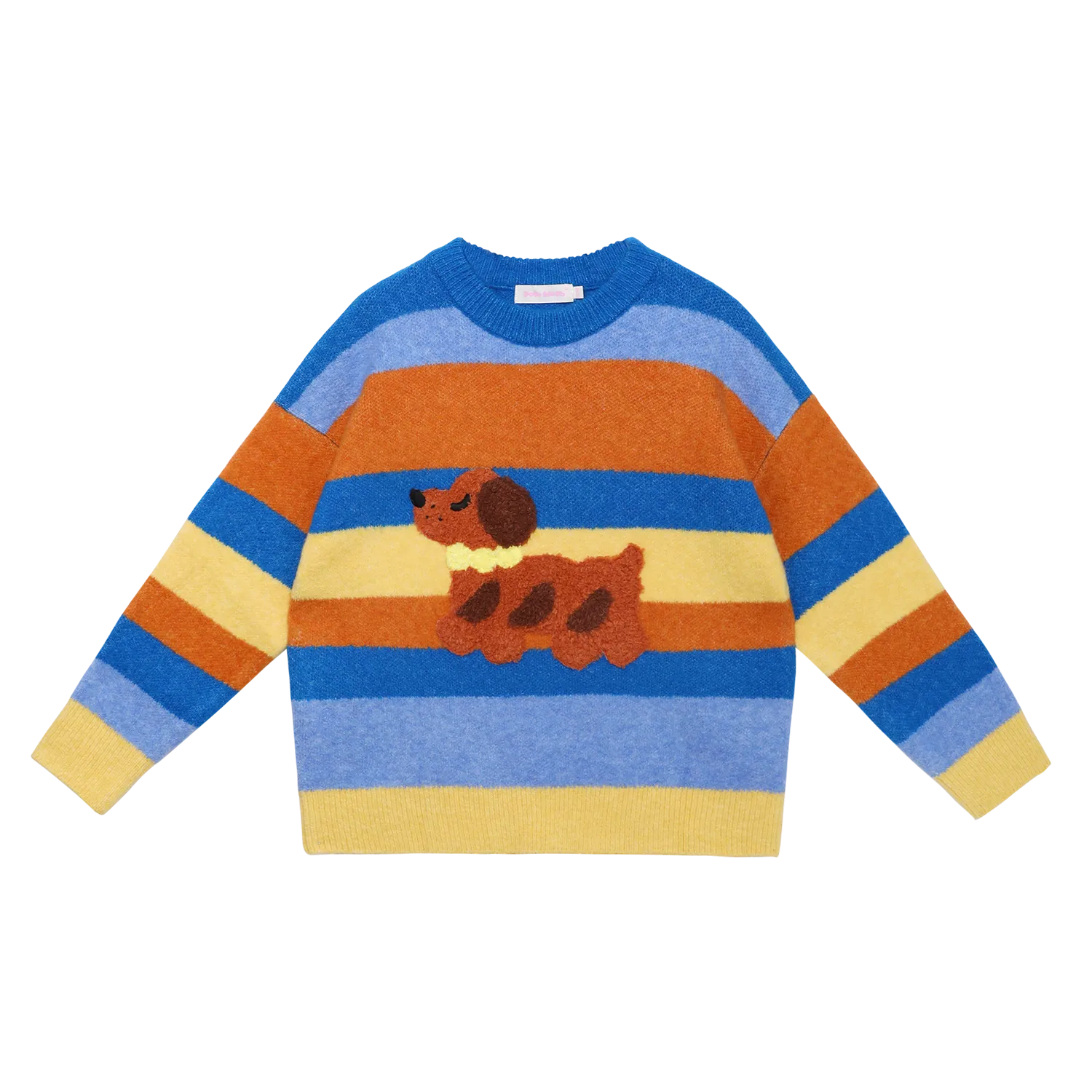 Poco Blush Baguette Dog Stripe Sweater Set with Hat