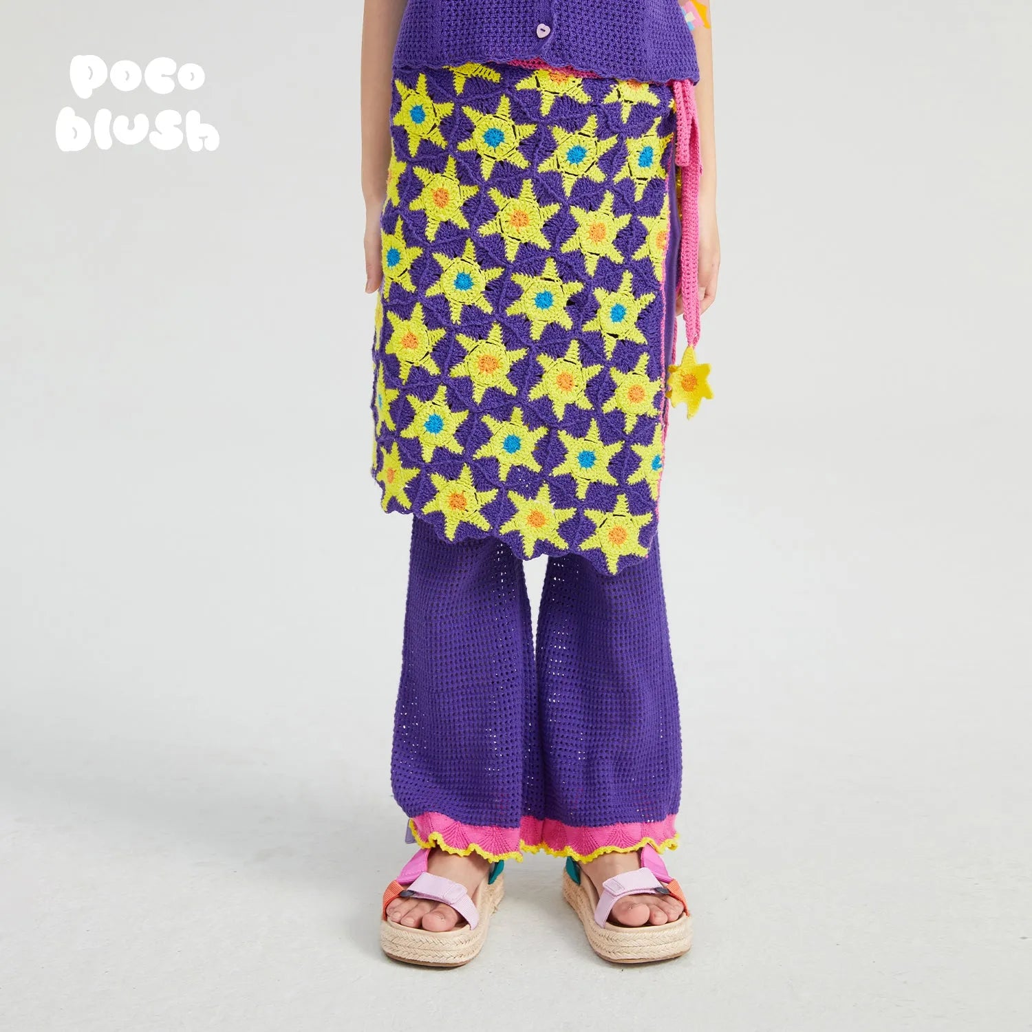 Poco Blush Star Crochet Wrap Skirt