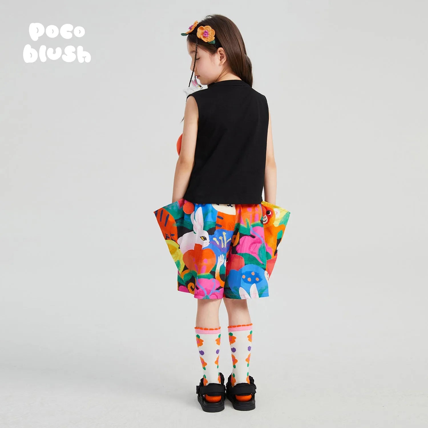 Poco Blush Rabbit-Forest Breezy Shorts