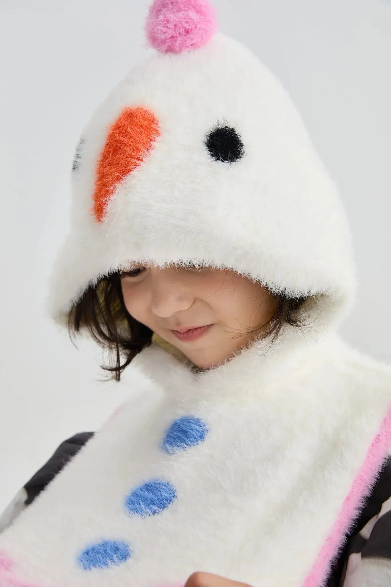 Poco Blush Bunny & Snowman Cotton Trench Coat + Vest