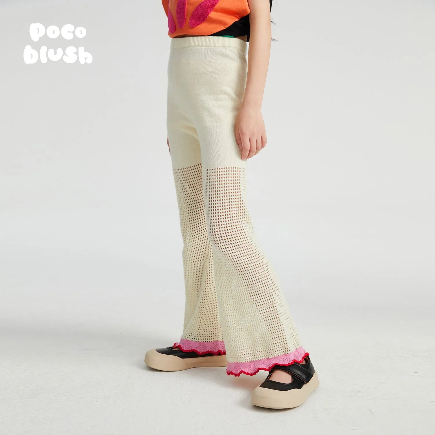 Poco Blush Camellia Lace Flare Pants