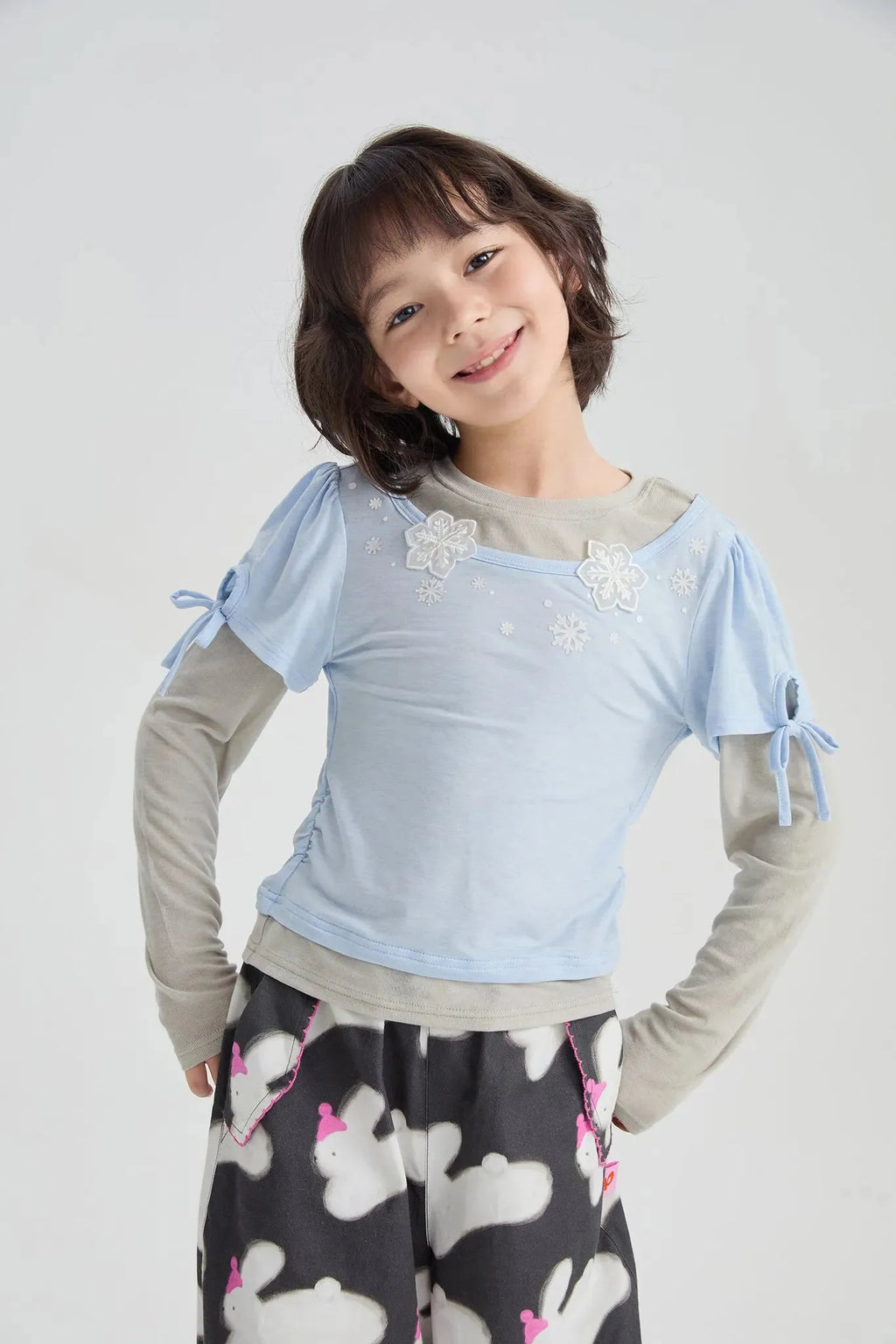 Poco Blush Snowflake Wool-Blend Layered Tee