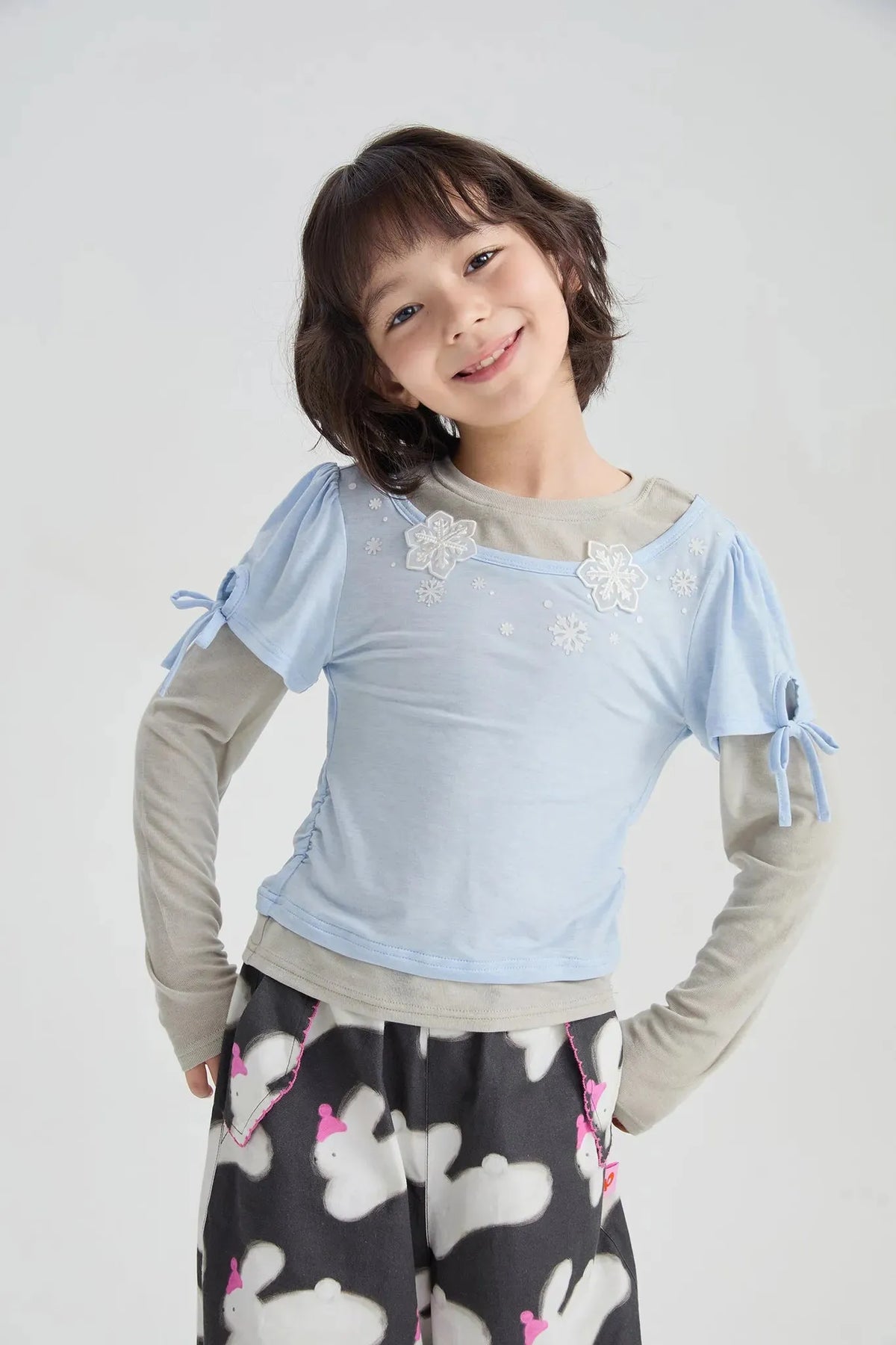 Poco Blush Snowflake Wool-Blend Layered Tee