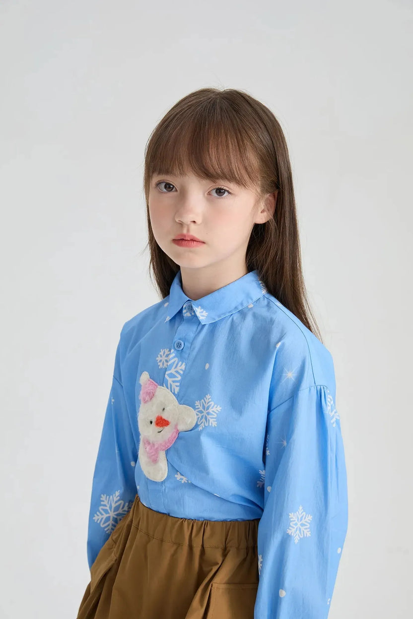 Snow Child Embroidered Cotton Shirt by Poco Blush, image 2