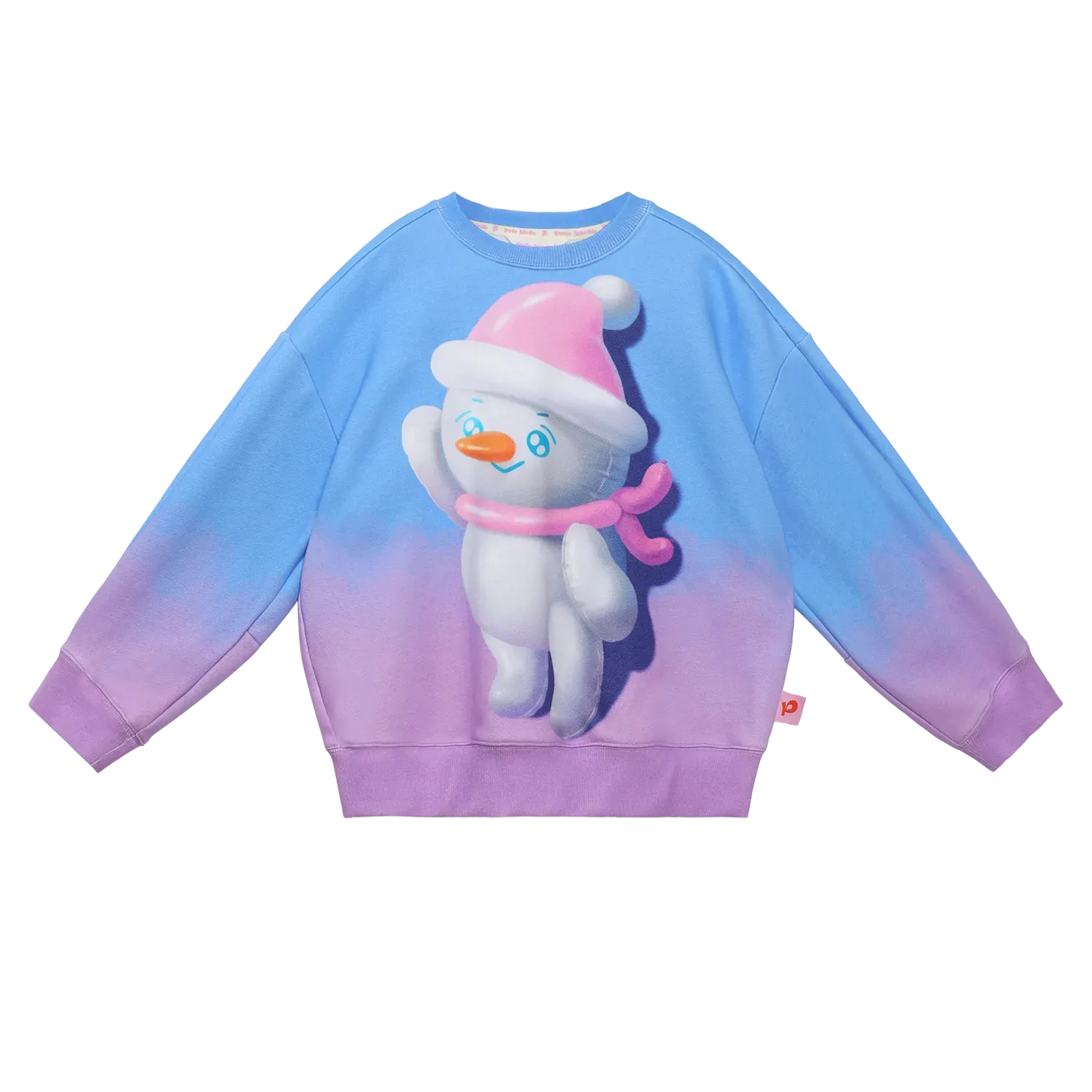 Poco Blush Bunny & Snowman Gradient Fleece Sweatshirt Blue
