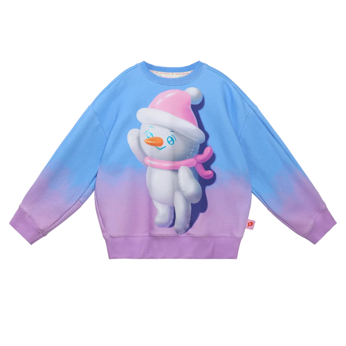 Bunny & Snowman Gradient Fleece Sweatshirt by Poco Blush