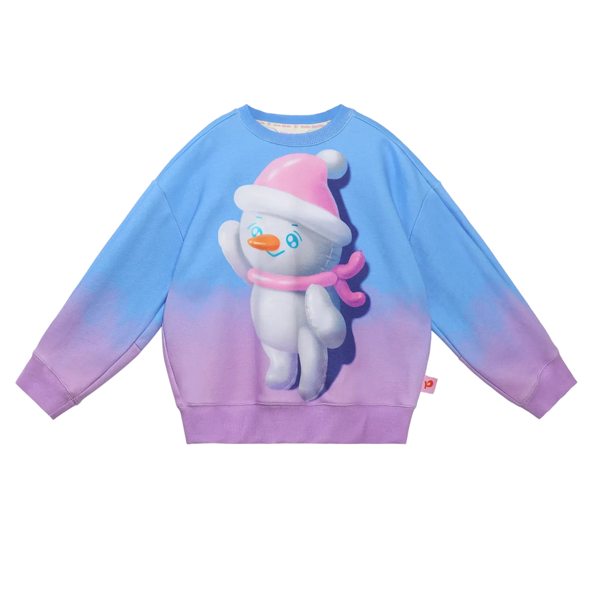 Bunny & Snowman Gradient Fleece Sweatshirt by Poco Blush