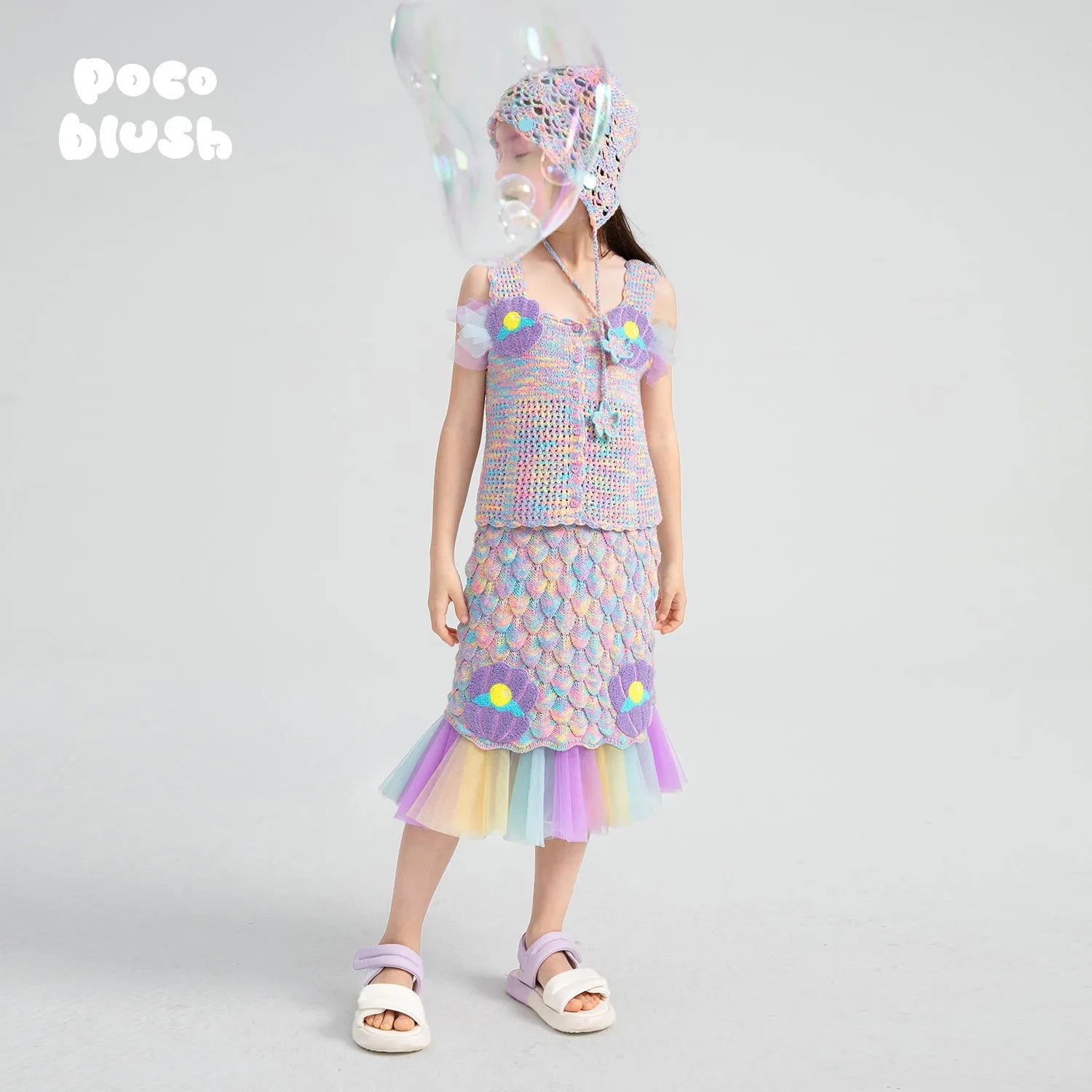 Poco Blush Mermaid Tail Knit Skirt