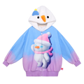 Poco Blush Mousse Snowman & Candy Bunny Ombre Fleece Hoodie Jacket Blue