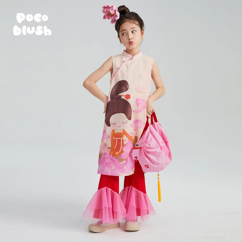 Poco Blush Lotus Poem Qipao Shirt