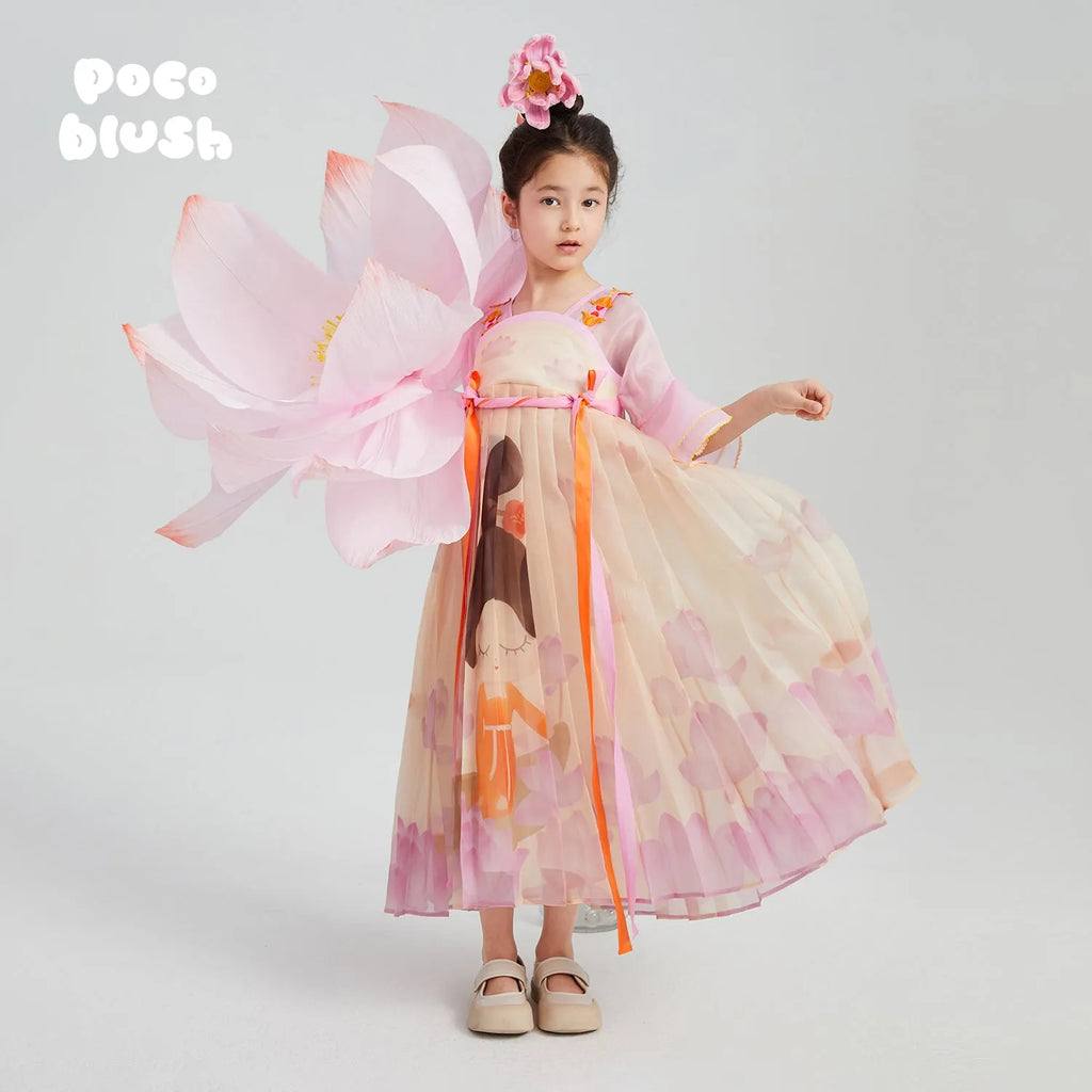 Poco Blush Lotus Sleeve Hanfu Dress