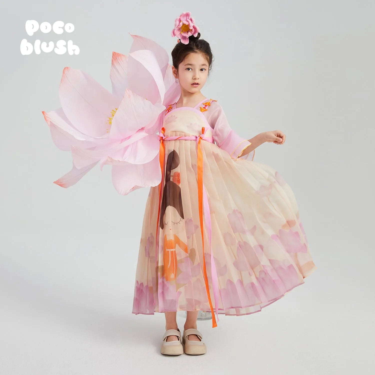 Poco Blush Lotus Sleeve Hanfu Dress