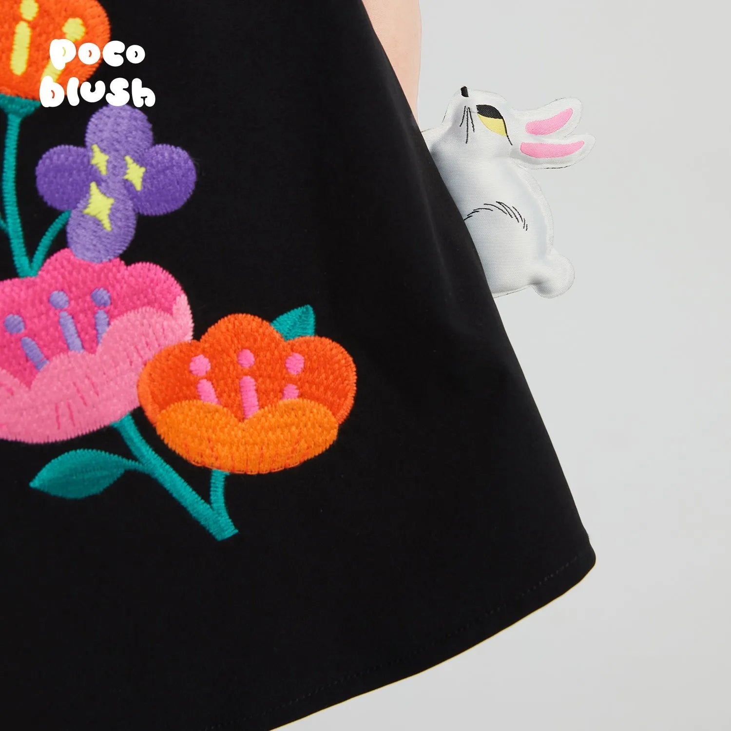 Poco Blush Rabbit Forest Pleated Skirt