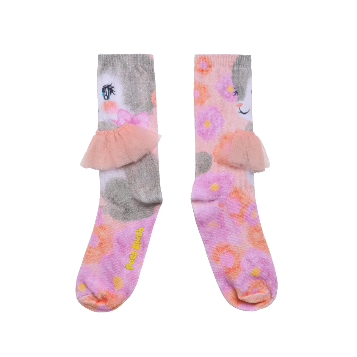 Poco Blush Bunny Garden Mesh Knee Socks