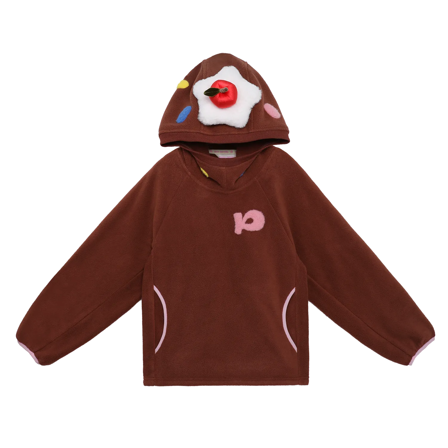 Poco Blush Strawberry & Cherry Cake Fleece Hoodie Brown
