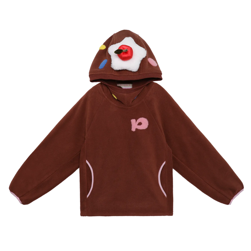 Strawberry & Cherry Cake Fleece Hoodie by Poco Blush