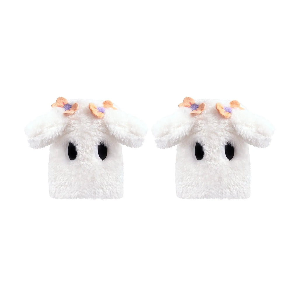 Poco Blush Fluffy Puppy Leg Warmers White