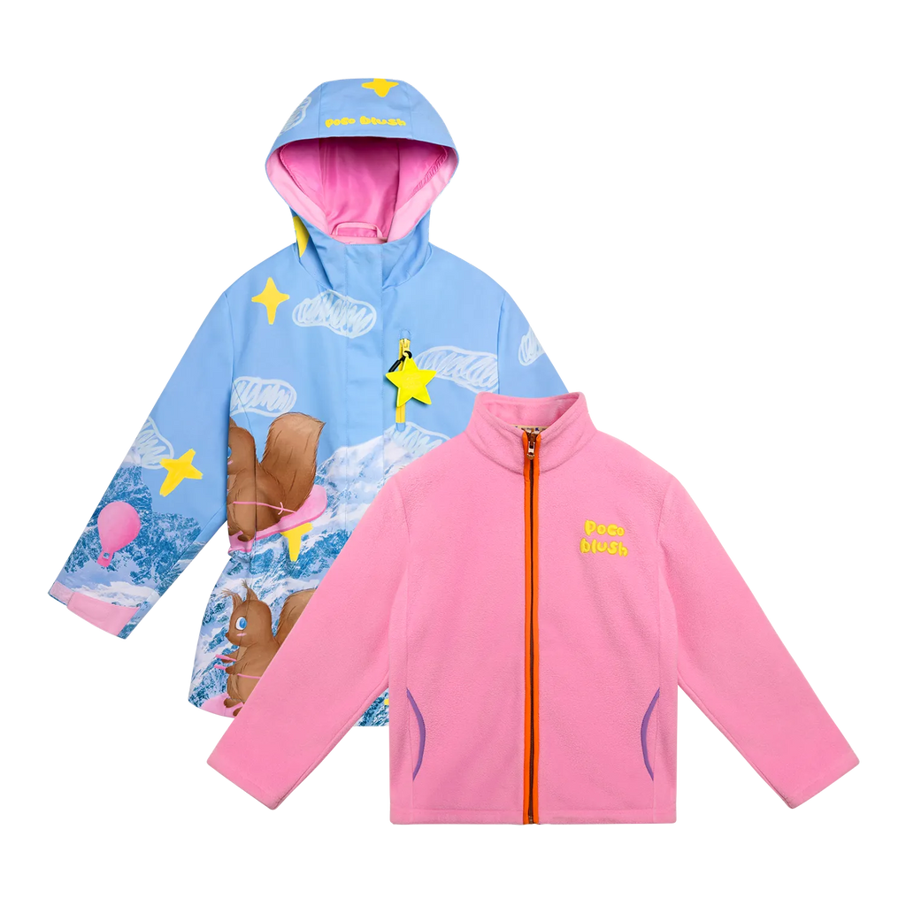 Poco Blush Snowy Squirrel 2-in-1 Ski Jacket Jacket + Fleece