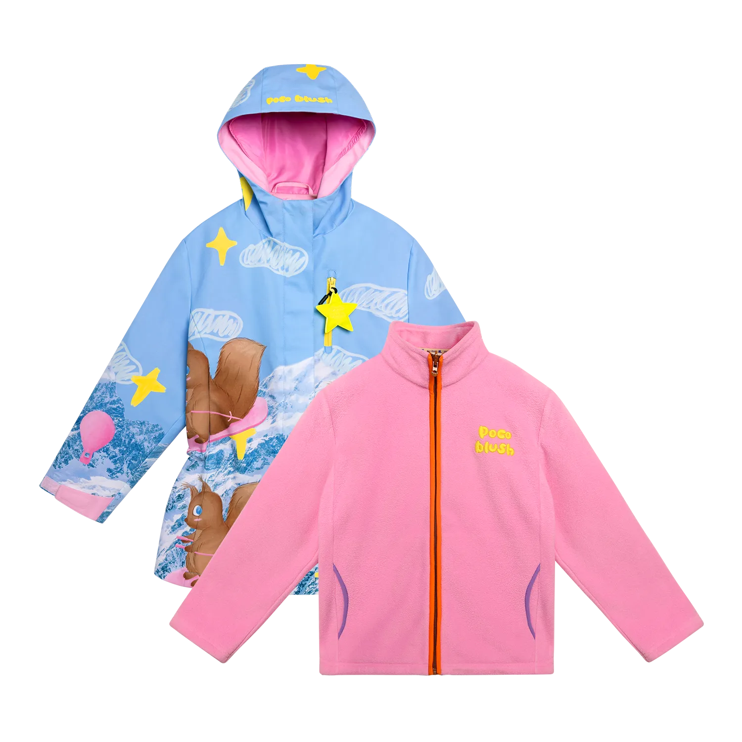 Poco Blush Snowy Squirrel 2-in-1 Ski Jacket Jacket + Fleece