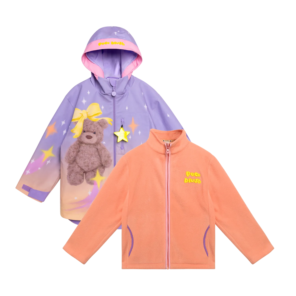 Poco Blush Toy Print 2-in-1 Ski Jacket Jacket + Fleece