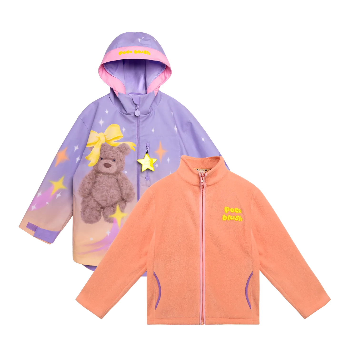 Poco Blush Toy Print 2-in-1 Ski Jacket Jacket + Fleece