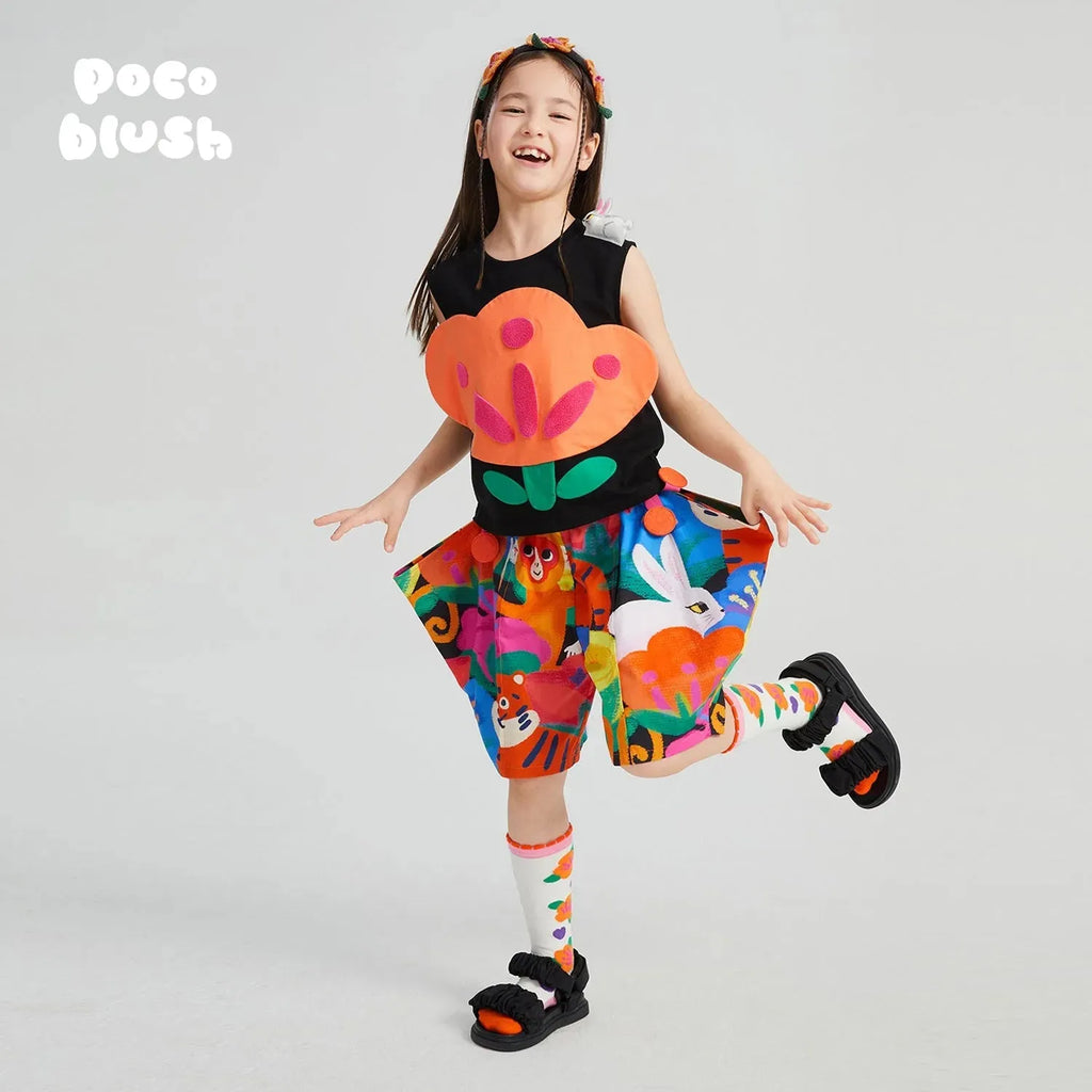 Poco Blush Rabbit-Forest Breezy Shorts