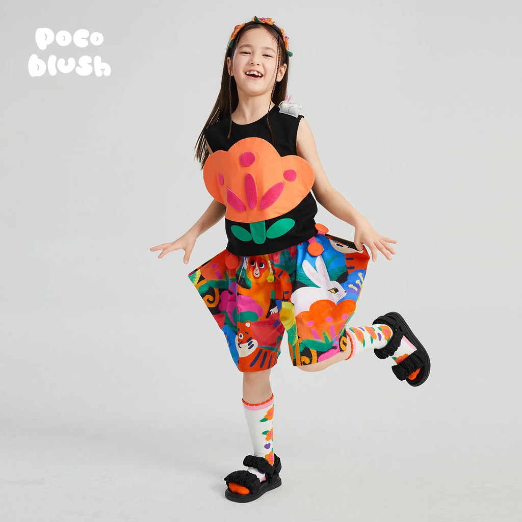 Poco Blush Rabbit-Forest Breezy Shorts