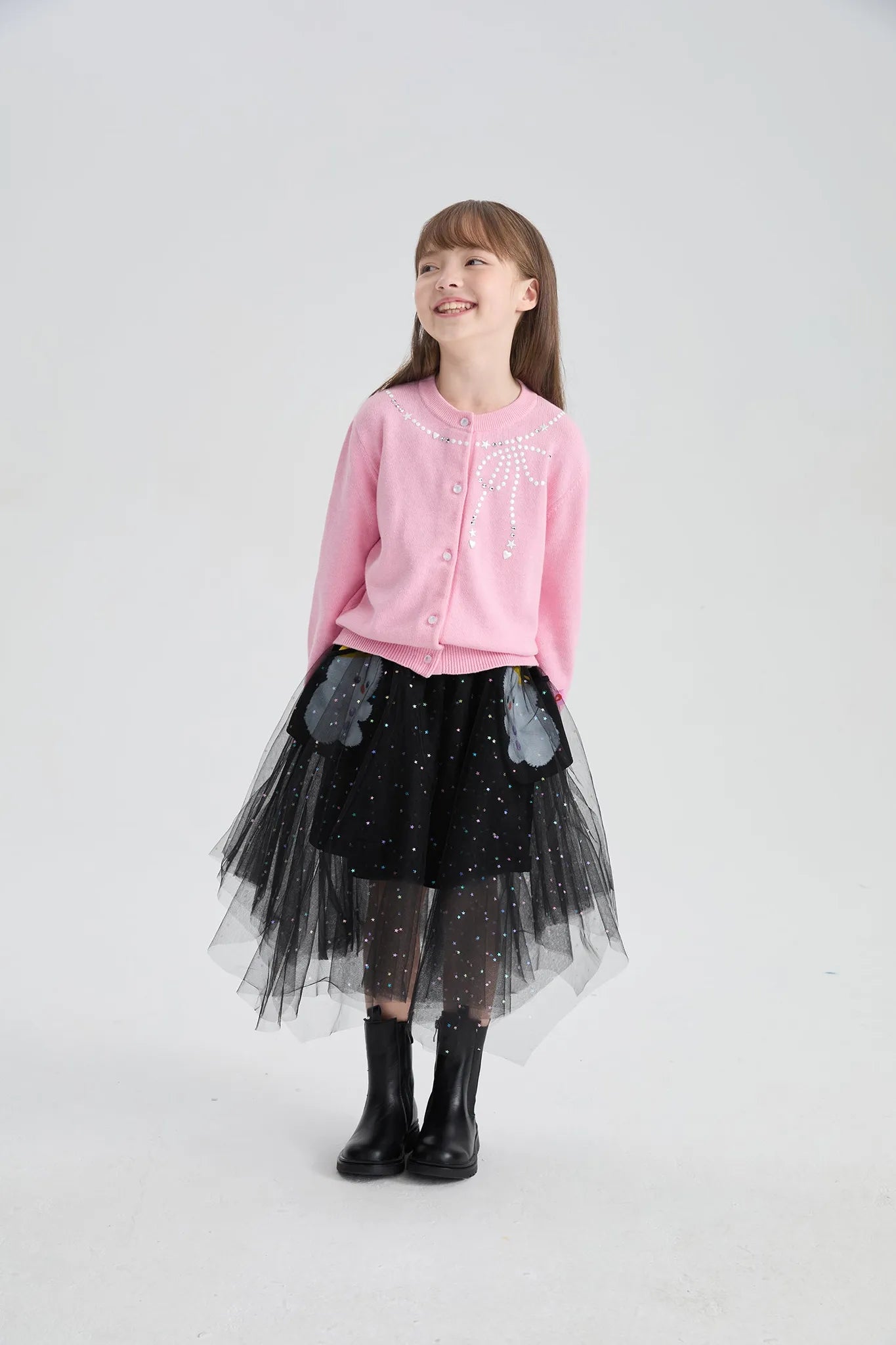 Poco Blush Starry Tulle Sequin Skirt