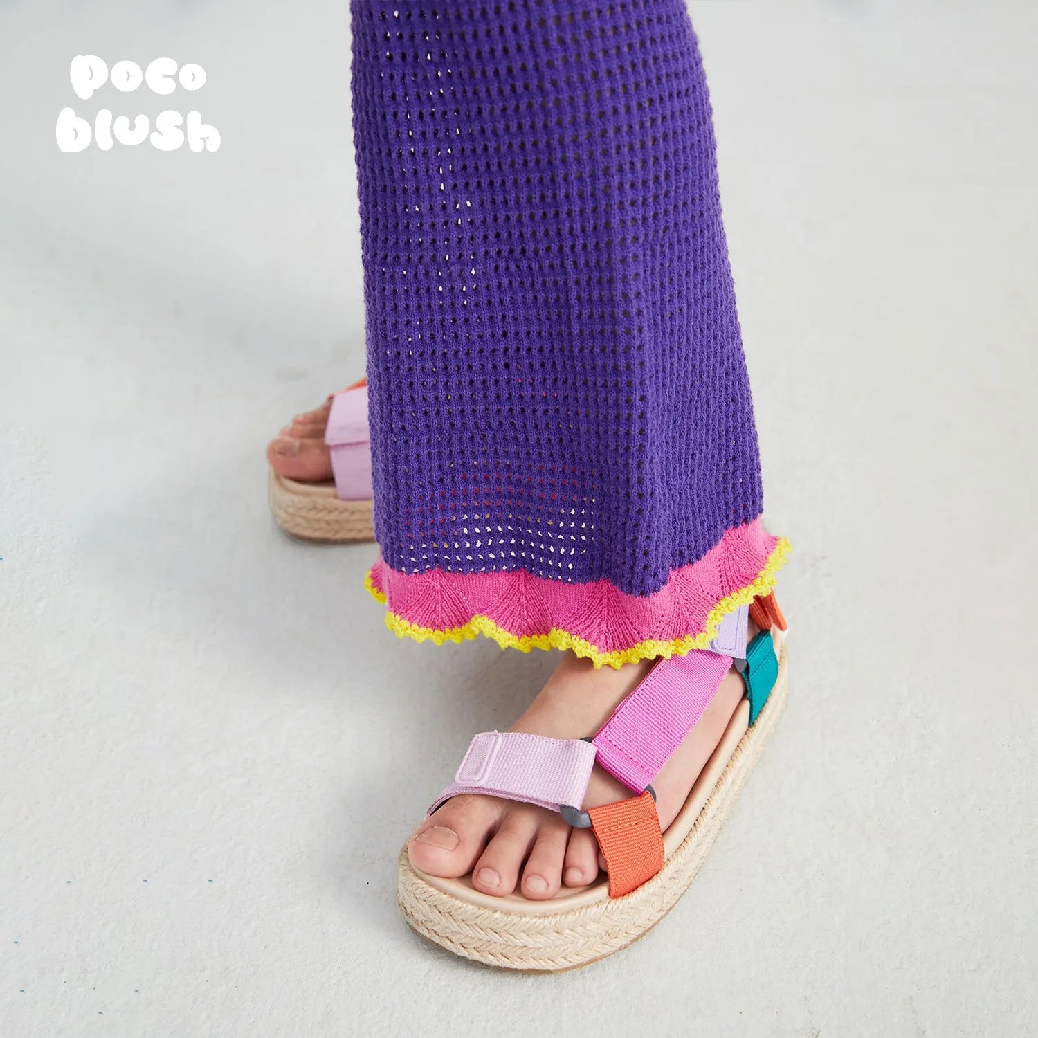 Poco Blush Pagoda Knit Flare Pants