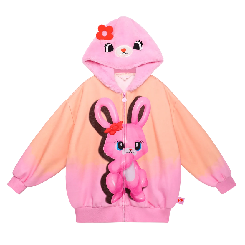 Mousse Snowman & Candy Bunny Ombre Fleece Hoodie Jacket by Poco Blush