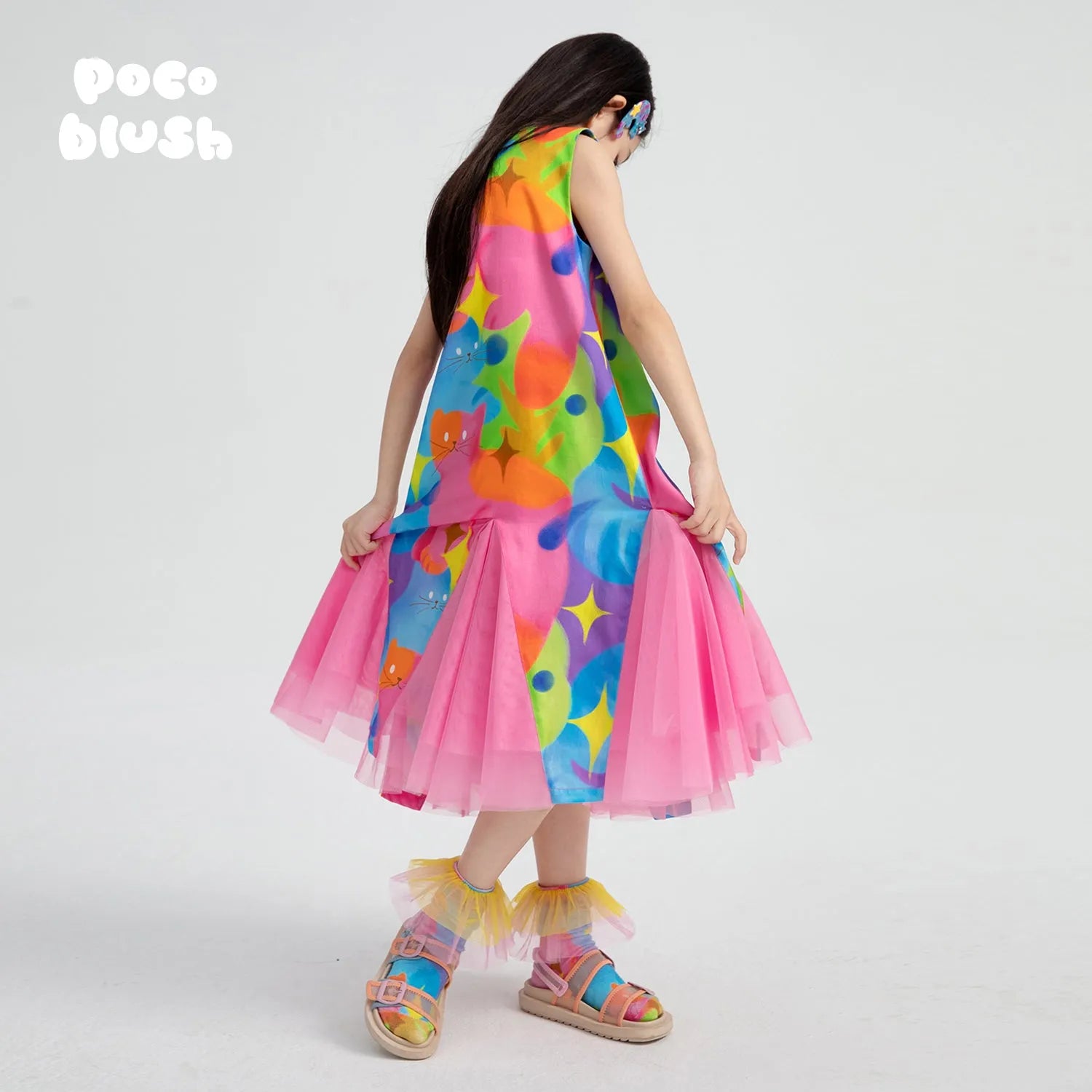 Poco Blush Starlit Cat Adventure Fishtail Dress