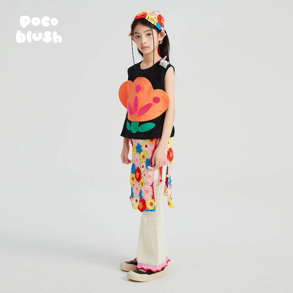 Poco Blush Big Camellia Badge Tank