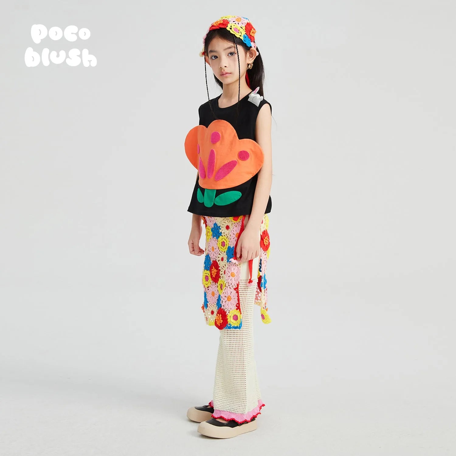 Poco Blush Big Camellia Badge Tank