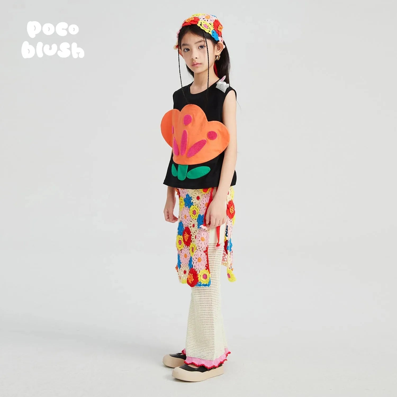Poco Blush Big Camellia Badge Tank