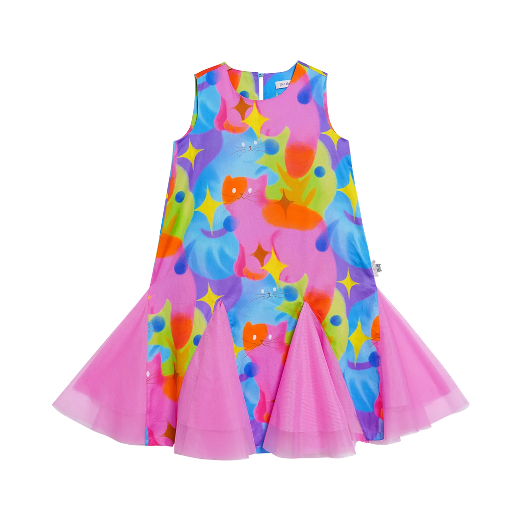 Poco Blush Starlit Cat Adventure Fishtail Dress