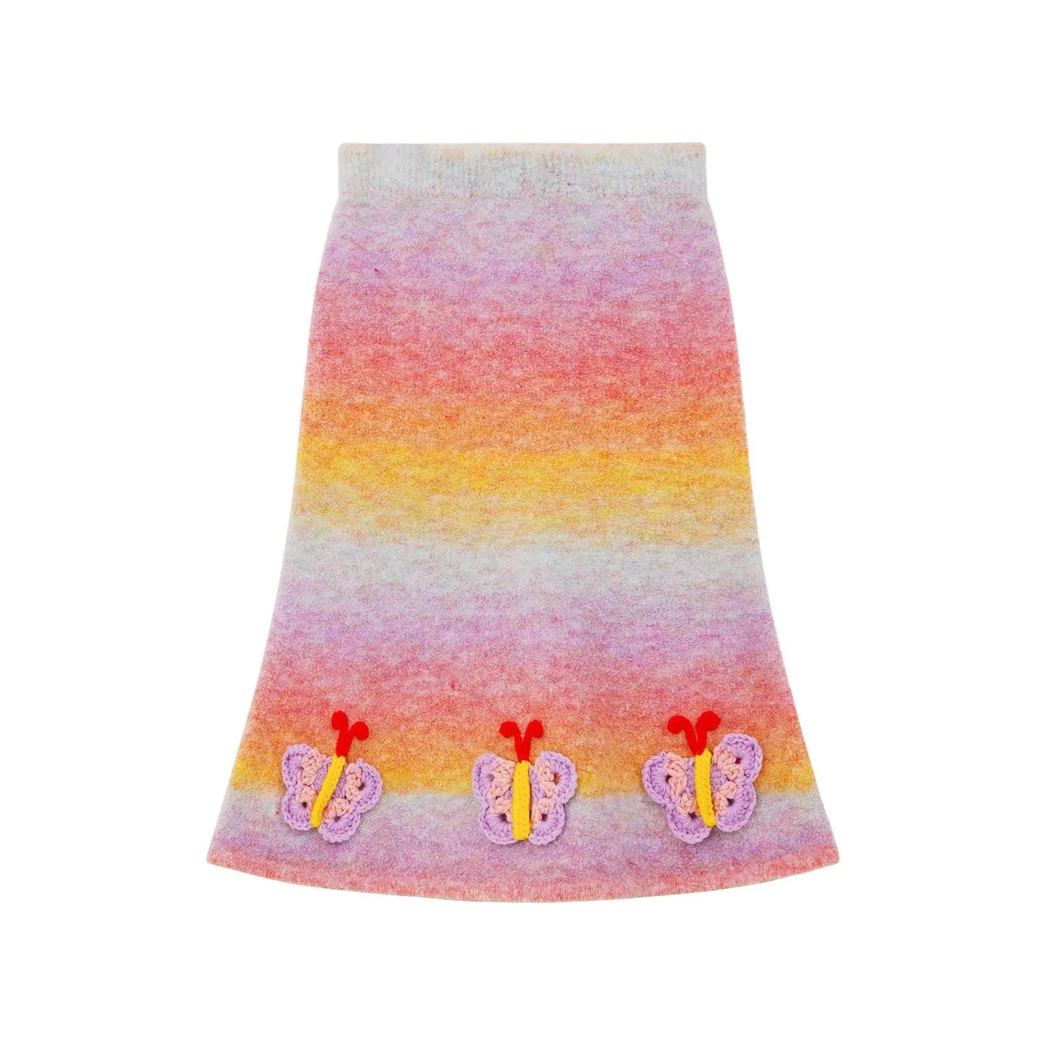 Poco Blush Butterfly Gradient Knit Skirt