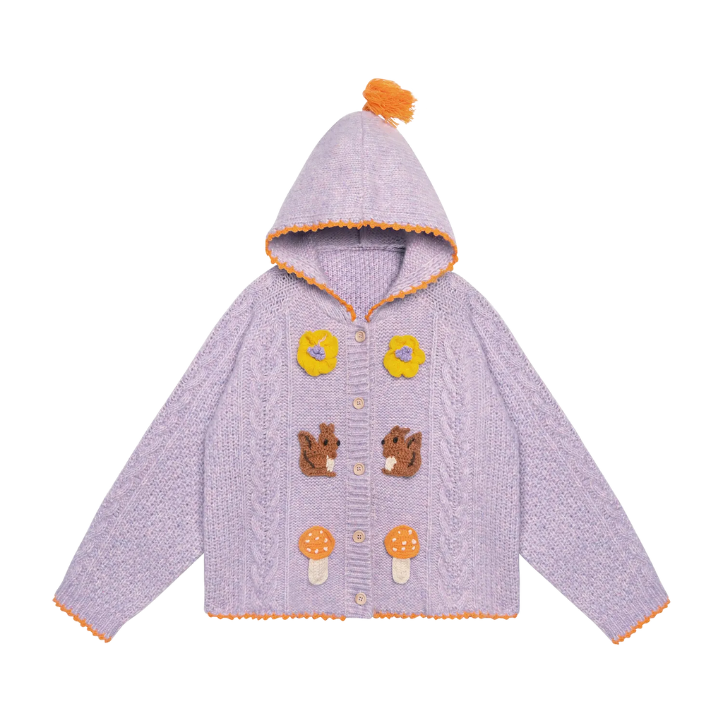 Poco Blush Squirrel Cable Knit Sweater Set