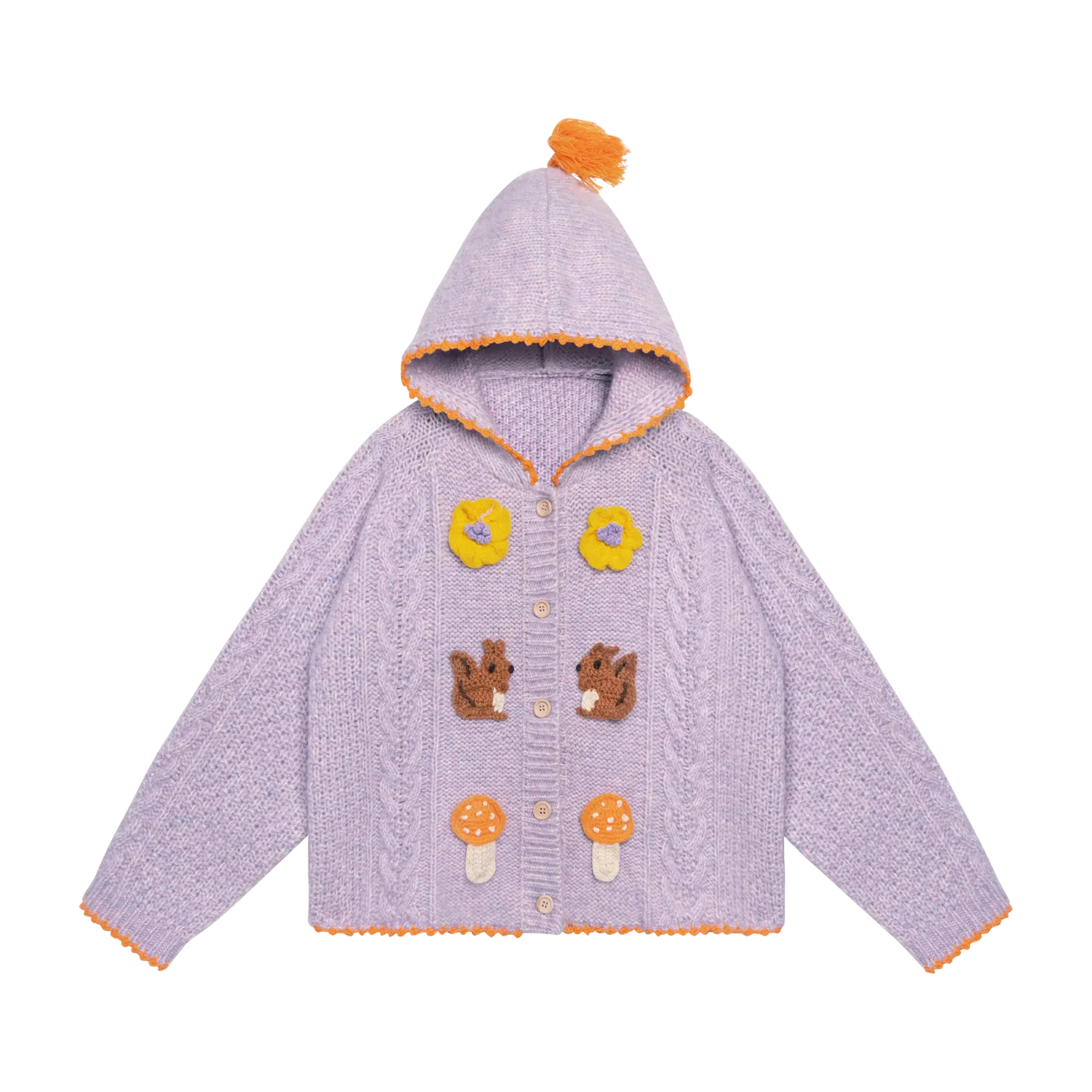 Poco Blush Squirrel Cable Knit Sweater Set